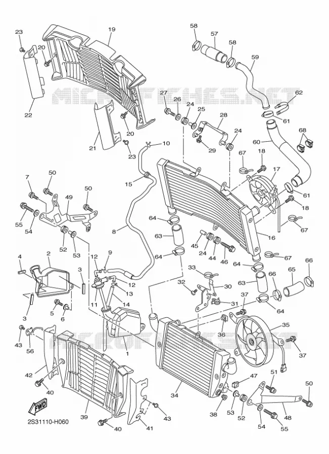 RADIATEUR / DURITES Yamaha MOTO 1700 2009 VMAX  VMAX17