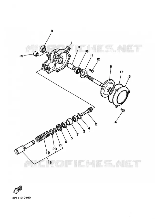 CARDAN / COUPLE CONIQUE Yamaha MOTO 50 2017 PW  PW50H2