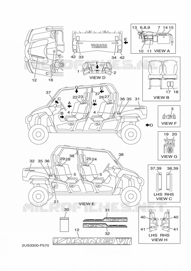 EMBLEME / ETIQUETTE 1 Yamaha SIDE BY SIDE 700 2015 VIKING EPS SE  YXM700ES