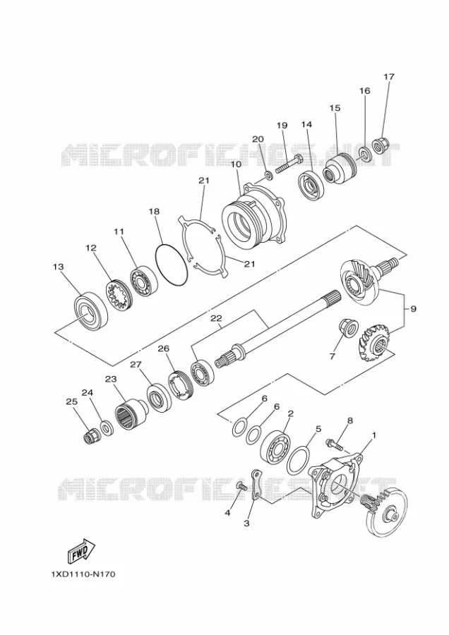 TRANSMISSION INTERMEDIAIRE Yamaha SIDE BY SIDE 700 2015 VIKING EPS SE  YXM700ES