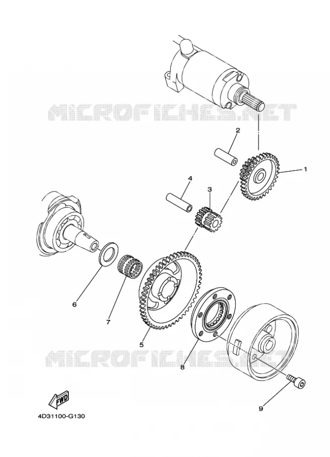 EMBRAYAGE DE DEMARREUR Yamaha QUAD 250 2010 RAPTOR  YFM250R