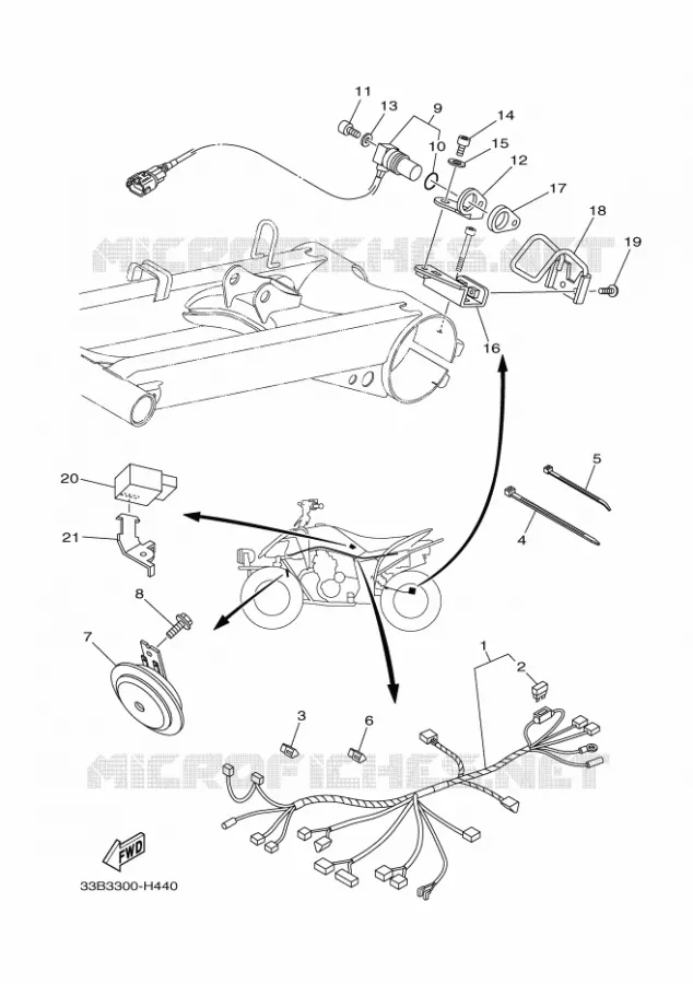 PARTIE ELECTRIQUE 2 Yamaha QUAD 250 2011 RAPTOR  YFM250R
