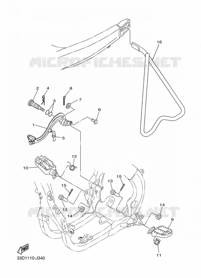 SUPPORT / REPOSE PIEDS Yamaha MOTO 450 2012 YZF  YZ450F