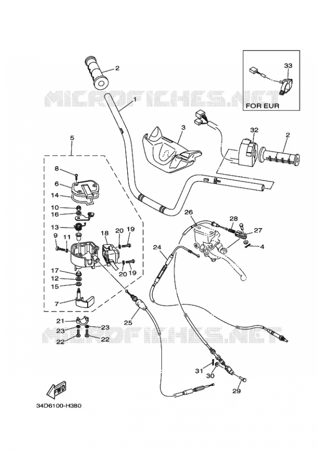 GUIDON ET CABLES Yamaha QUAD 550 2011 GRIZZLY  YFM550FWAD