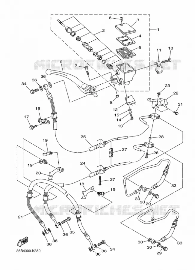 MAITRE CYLINDRE DE FREIN AVANT Yamaha MOTO 600 2016 XJ6  XJ6SA