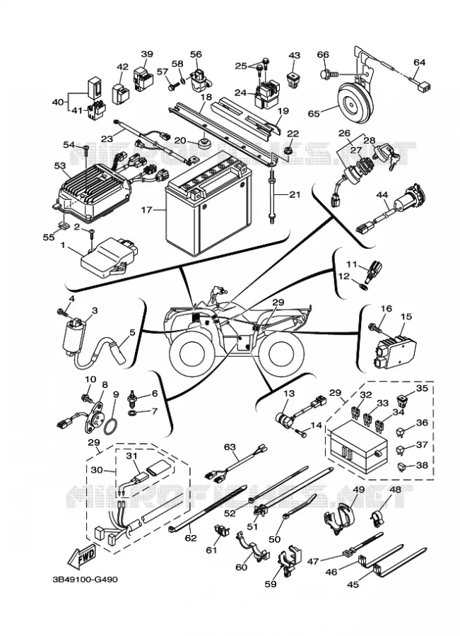 PARTIE ELECTRIQUE 1 Yamaha QUAD 700 2008 GRIZZLY 700  EPS  YFM700FWAD