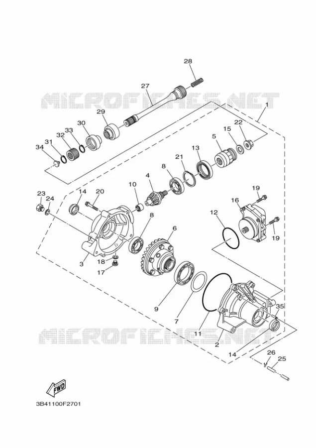 DIFFERENTIEL AVANT Yamaha QUAD 700 2008 GRIZZLY 700  EPS  YFM700FWAD