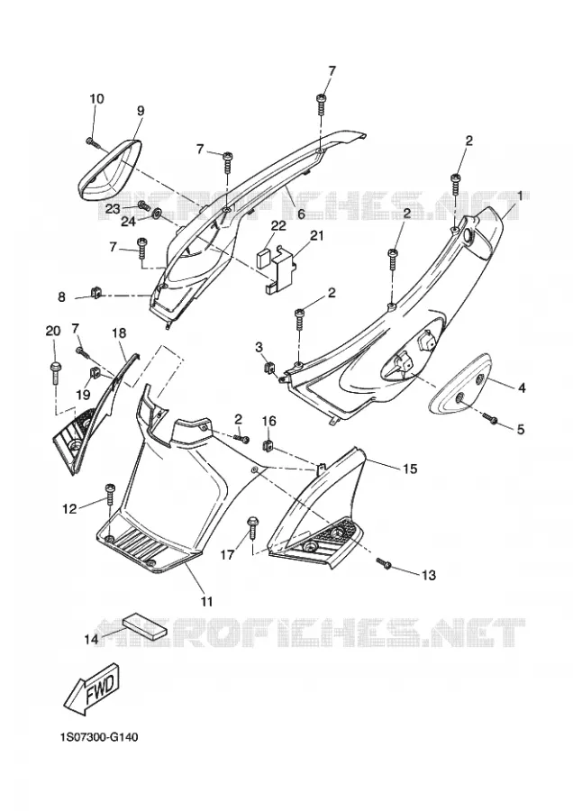 COUVERCLE LATERAL Yamaha SCOOTER 50 2013 STUNT SLIDER  EW50N