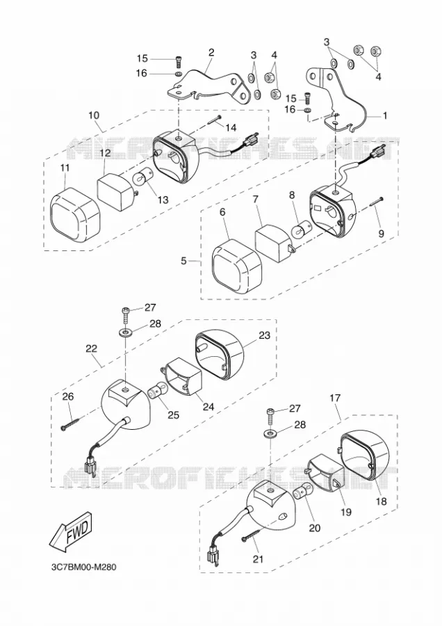 CLIGNOTANT Yamaha SCOOTER 50 2016 STUNT NAKED  EW50N