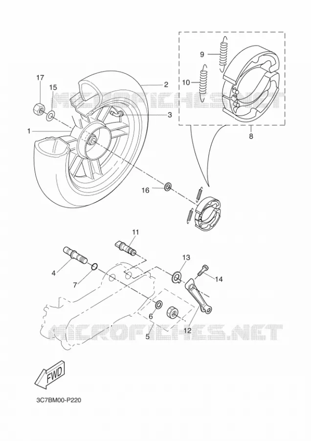 ROUE ARRIERE Yamaha SCOOTER 50 2016 STUNT NAKED  EW50N