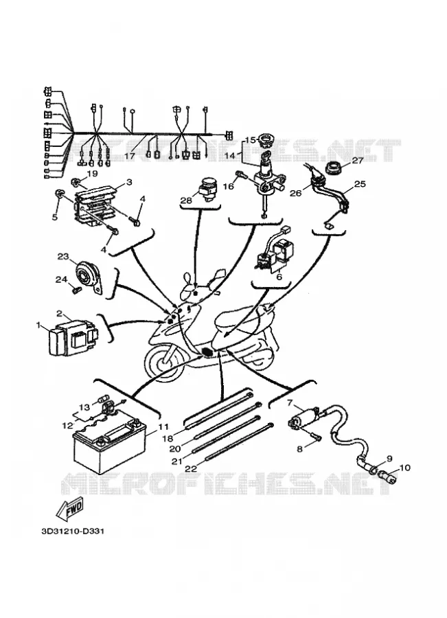 PARTIE ELECTRIQUE 1 Yamaha SCOOTER 100 2005 JOG  XC100