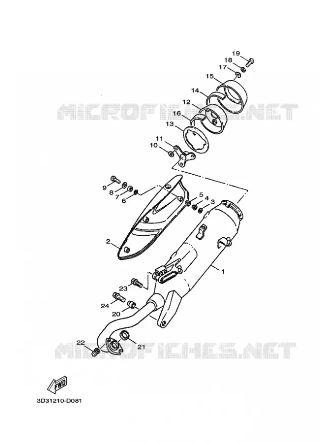 ECHAPPEMENT Yamaha SCOOTER 100 2005 JOG  XC100