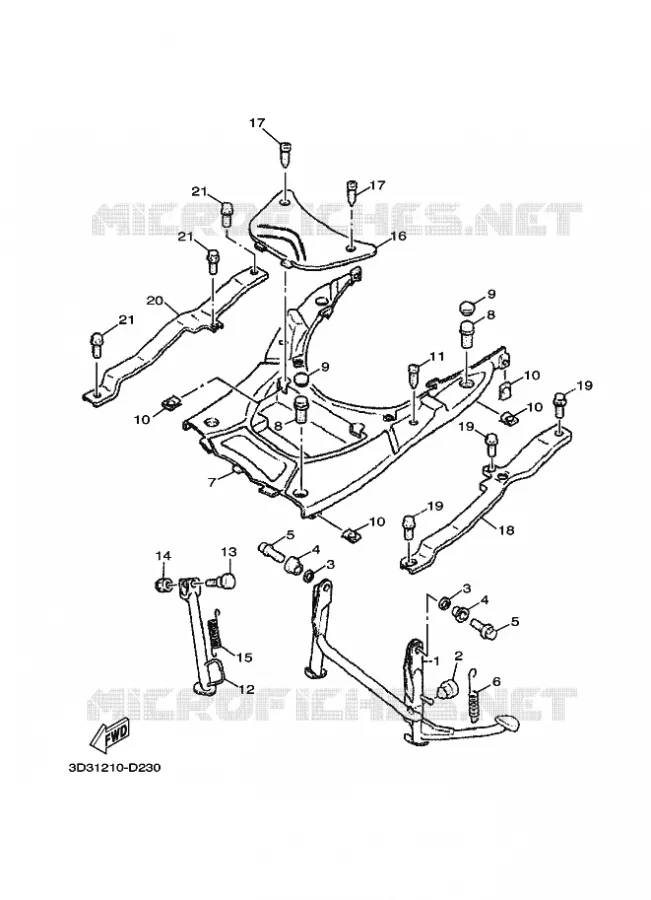 SUPPORT / REPOSE PIEDS Yamaha SCOOTER 100 2005 JOG  XC100