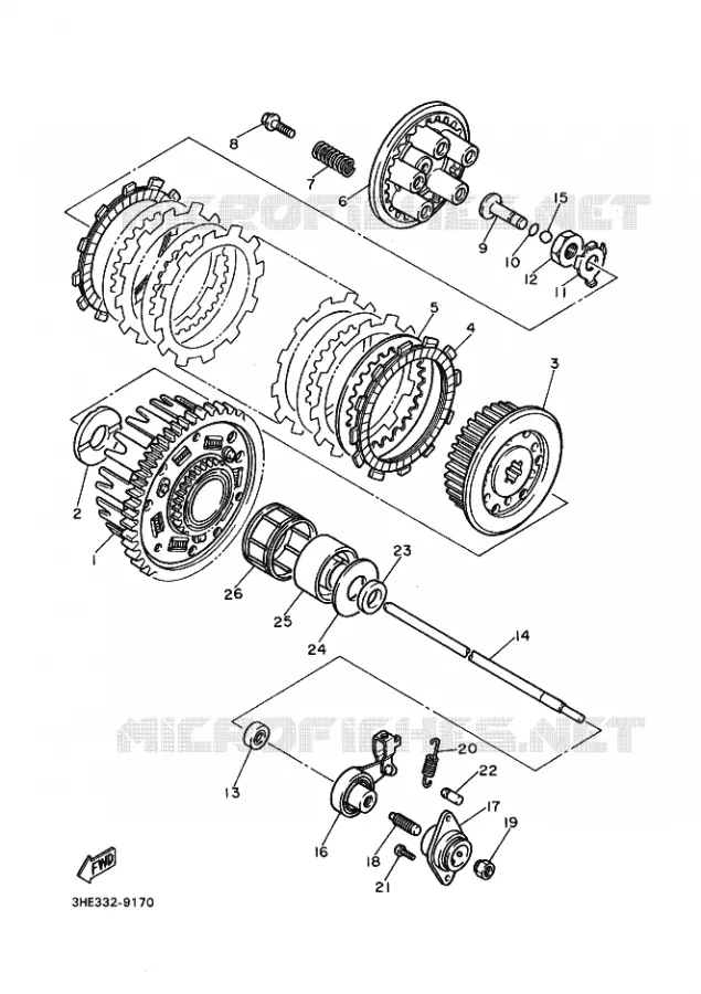 EMBRAYAGE DE DEMARREUR Yamaha MOTO 600 1997 FZR GENESIS  FZR600