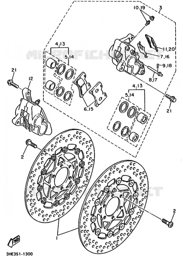 ETRIER DE FREIN AVANT Yamaha MOTO 600 1997 FZR GENESIS  FZR600