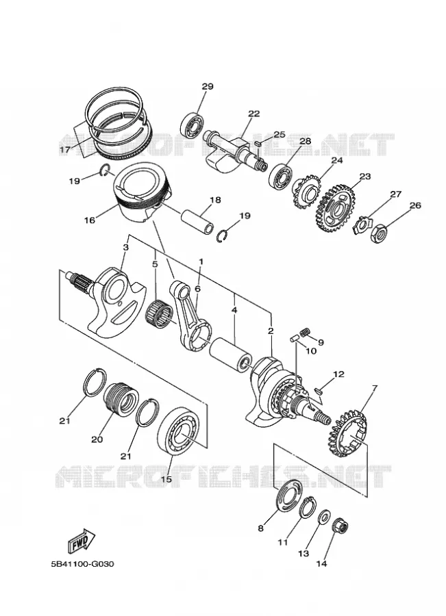 VILEBREQUIN / PISTON Yamaha SIDE BY SIDE 700 2011 RHINO  YXR700F