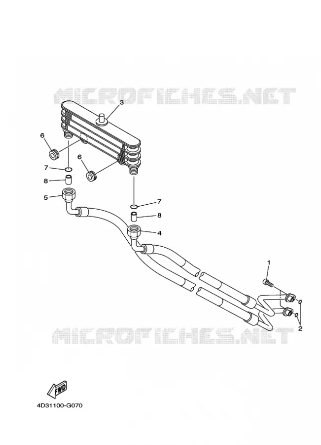 RADIATEUR D'HUILE / ECHANGEUR Yamaha QUAD 250 2008 RAPTOR  YFM250R