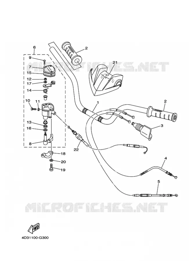 GUIDON ET CABLES Yamaha QUAD 250 2009 RAPTOR  YFM250R