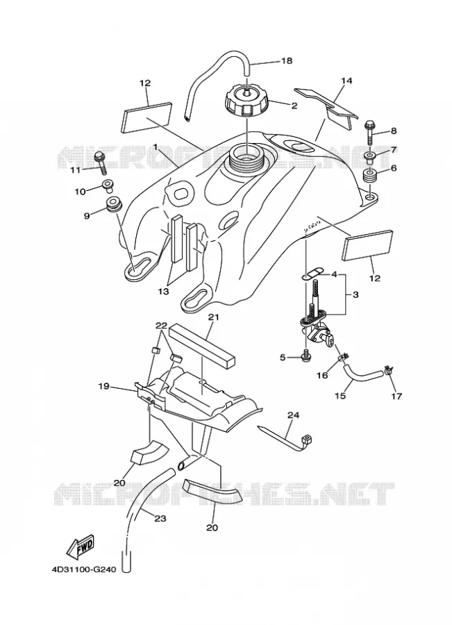 RESERVOIR A ESSENCE Yamaha QUAD 250 2009 RAPTOR  YFM250R