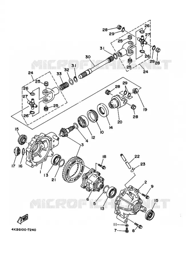 DIFFERENTIEL AVANT Yamaha QUAD 350 1997 WOLVERINE  YFM350FW-X