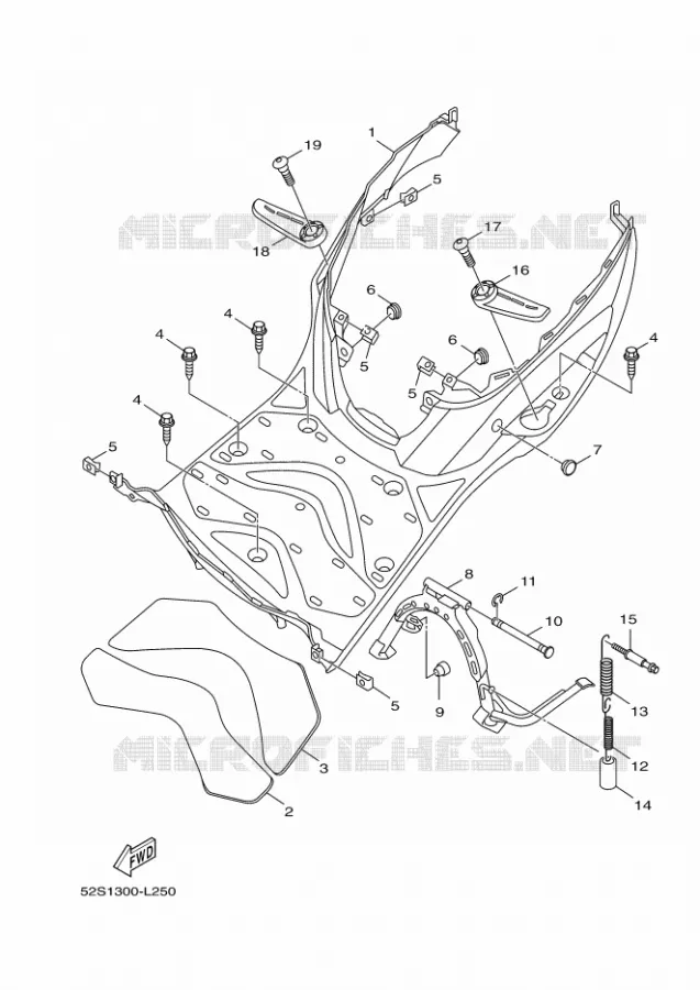 SUPPORT / REPOSE PIEDS Yamaha SCOOTER 151 2016 XENTER  HW151