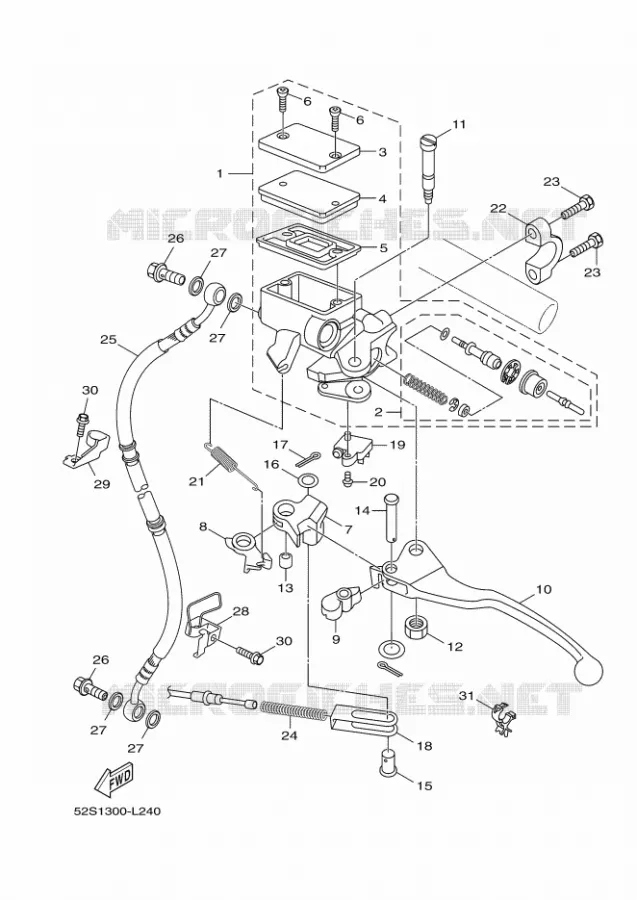 MAITRE CYLINDRE DE FREIN AVANT Yamaha SCOOTER 151 2016 XENTER  HW151