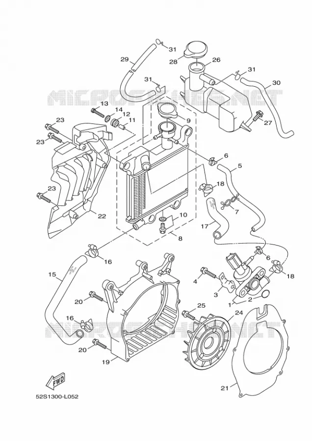 RADIATEUR / DURITES Yamaha SCOOTER 151 2016 XENTER  HW151