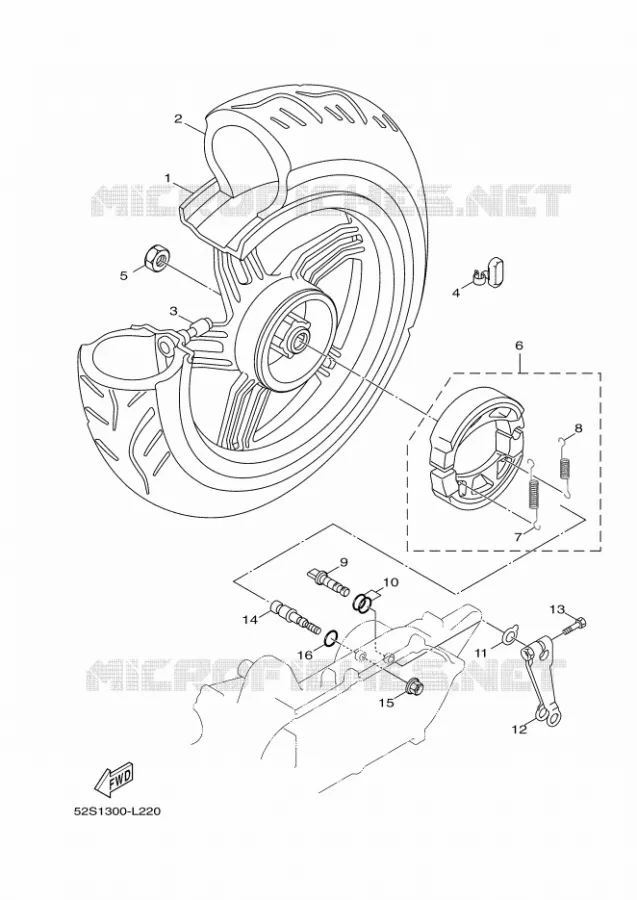 ROUE ARRIERE Yamaha SCOOTER 151 2016 XENTER  HW151