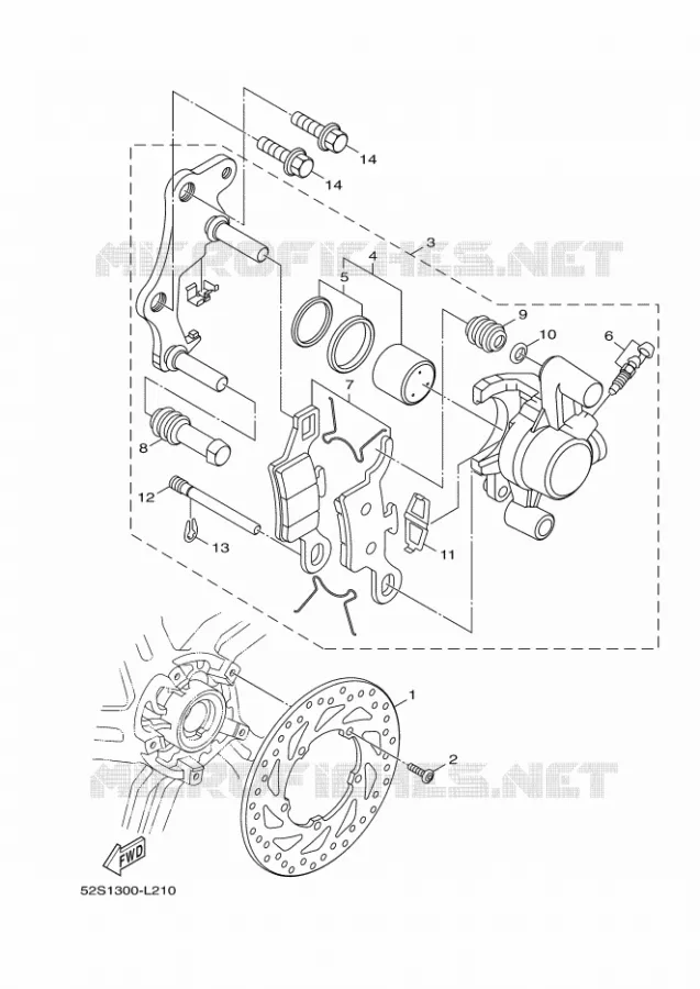 ETRIER DE FREIN AVANT Yamaha SCOOTER 151 2016 XENTER  HW151