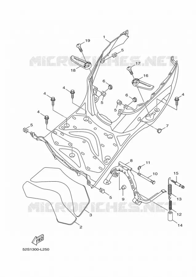SUPPORT / REPOSE PIEDS Yamaha SCOOTER 151 2016 XENTER  HW151