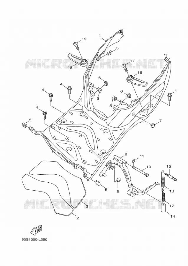SUPPORT / REPOSE PIEDS Yamaha SCOOTER 125 2016 XENTER  HW125