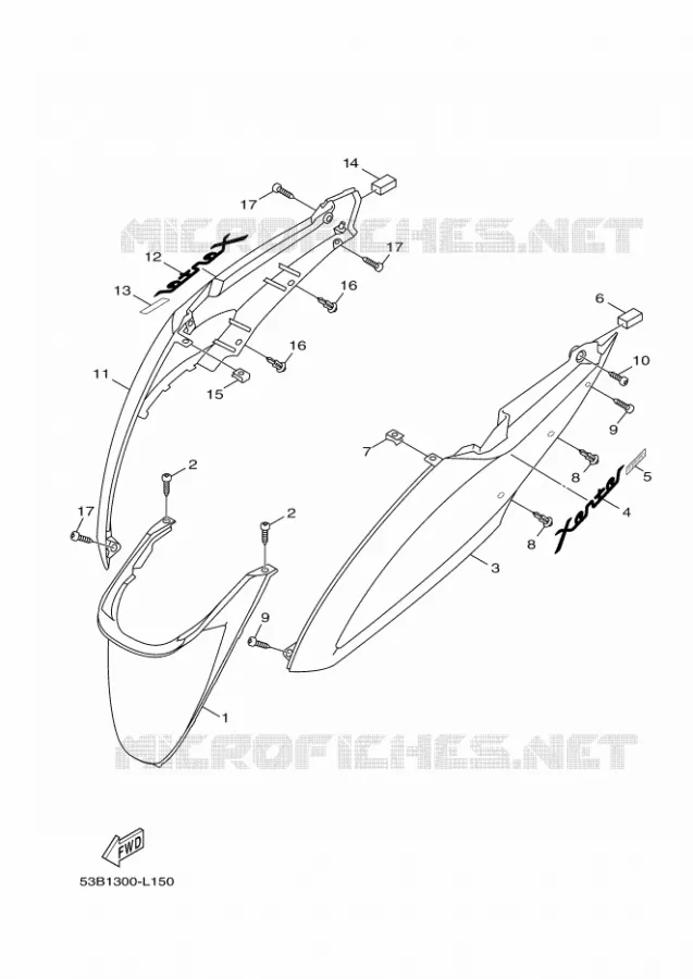 COUVERCLE LATERAL Yamaha SCOOTER 125 2016 XENTER  HW125
