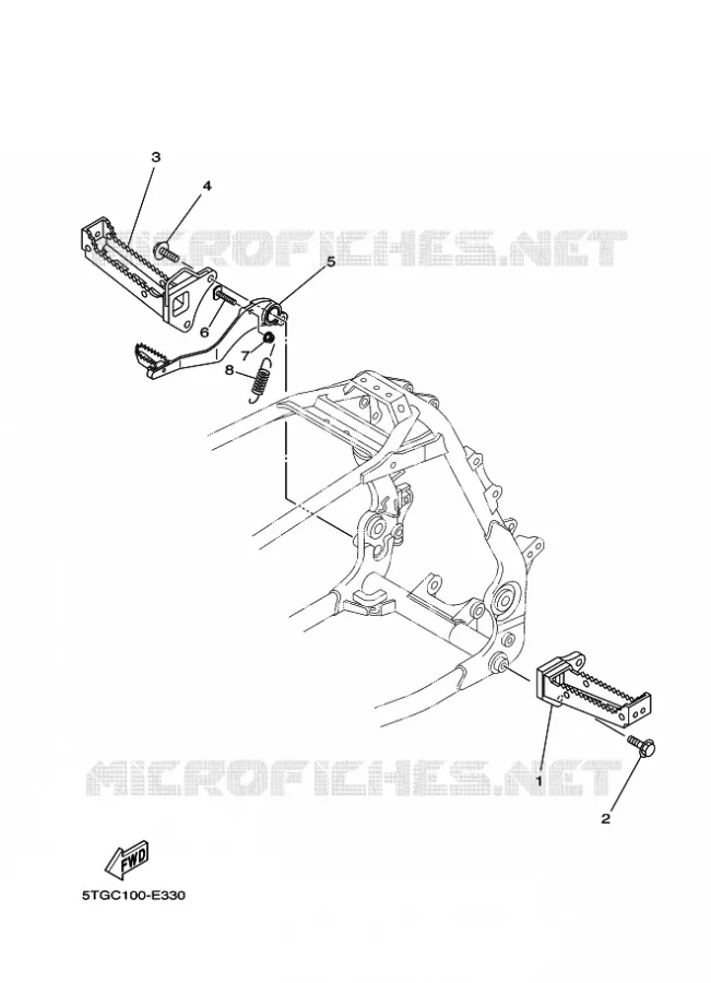 SUPPORT / REPOSE PIEDS Yamaha QUAD 450 2007 YFZ  YFZ450