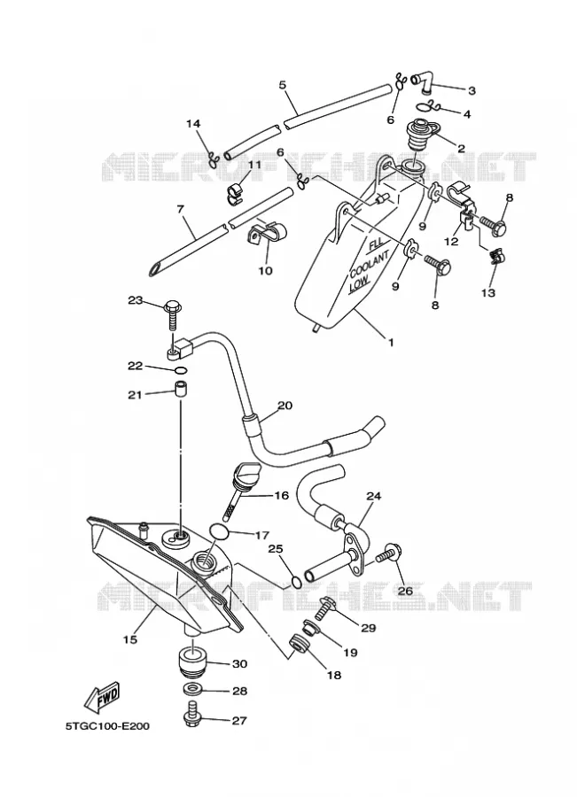 RESERVOIR D'HUILE Yamaha QUAD 450 2008 YFZ  YFZ450
