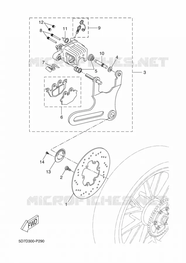 ETRIER DE FREIN ARRIERE Yamaha MOTO 125 2015 YZF-R125 ABS  YZF-R125A