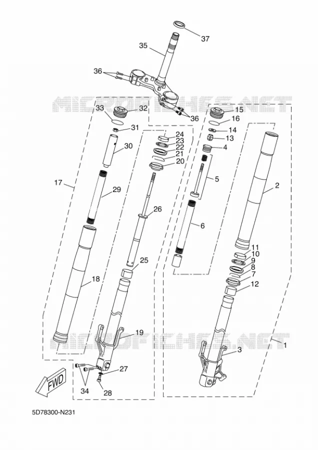 FOURCHE Yamaha MOTO 125 2015 YZF-R125 ABS  YZF-R125A