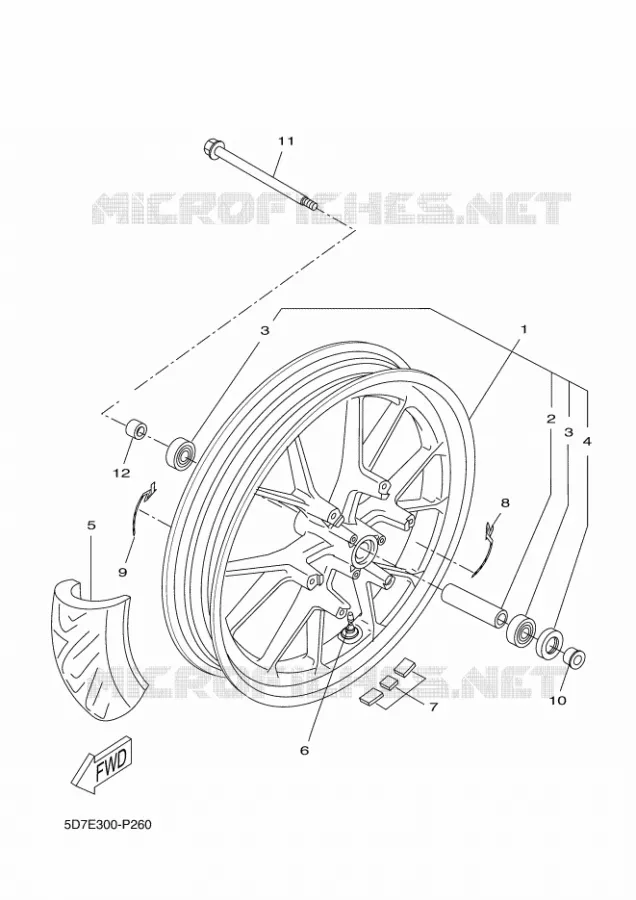 ROUE AVANT Yamaha MOTO 125 2015 YZF-R125 ABS  YZF-R125A