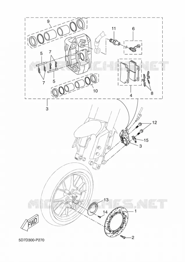 ETRIER DE FREIN AVANT Yamaha MOTO 125 2015 YZF-R125 ABS  YZF-R125A
