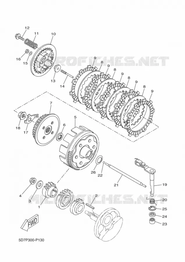 EMBRAYAGE DE DEMARREUR Yamaha MOTO 125 2016 R125  YZF-R125