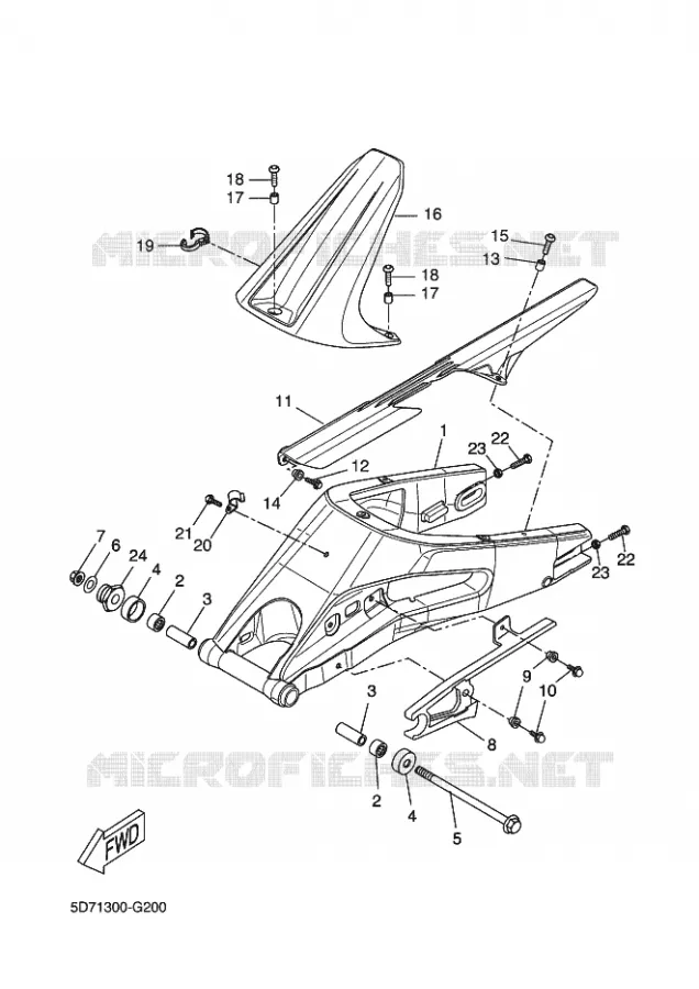 BRAS ARRIERE Yamaha MOTO 125 2016 R125  YZF-R125