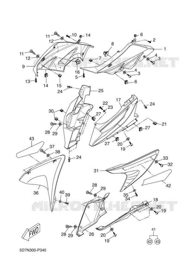 CARENAGES 1  Yamaha MOTO 125 2016 R125  YZF-R125