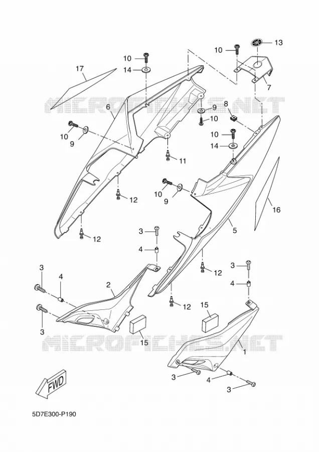COUVERCLE LATERAL Yamaha MOTO 125 2016 R125  YZF-R125