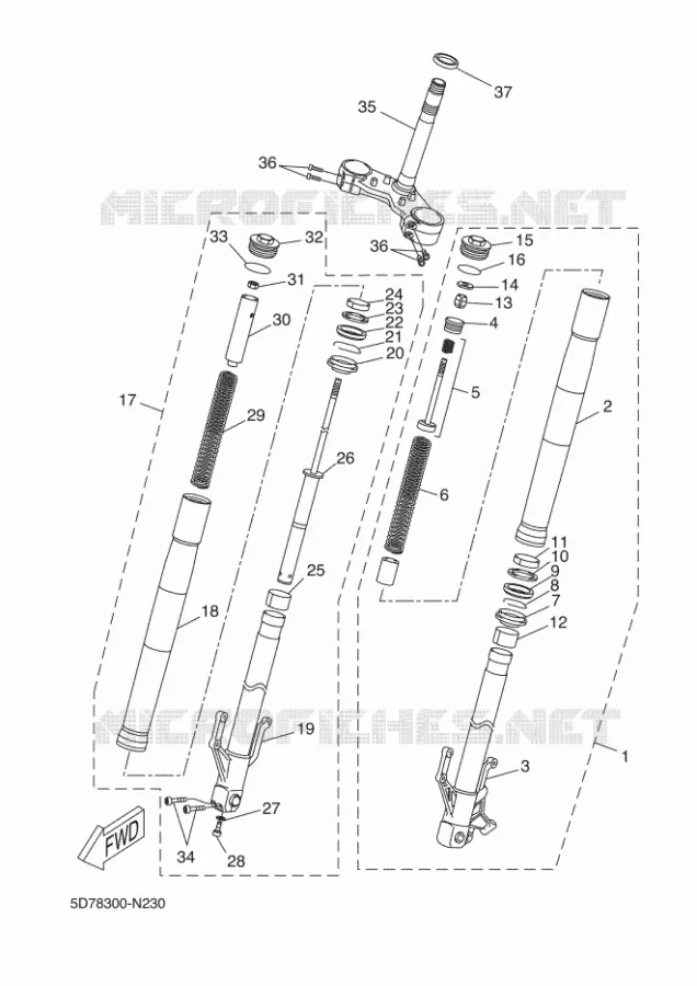 FOURCHE Yamaha MOTO 125 2016 R125  YZF-R125