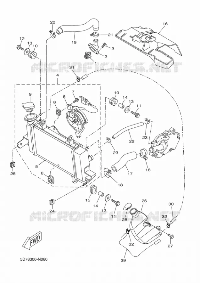 RADIATEUR / DURITES Yamaha MOTO 125 2016 R125  YZF-R125