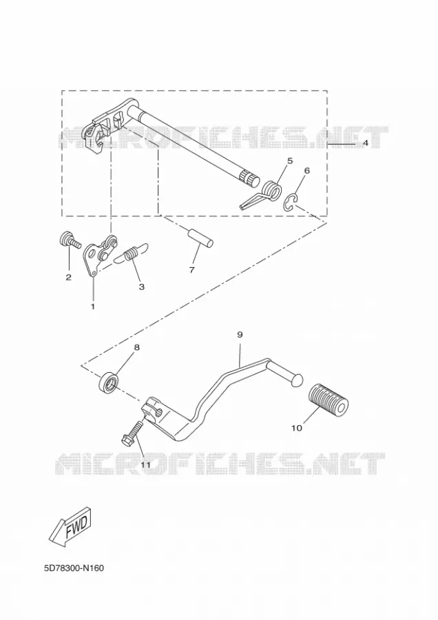 AXE DE SELECTEUR / PEDALE Yamaha MOTO 125 2016 R125  YZF-R125