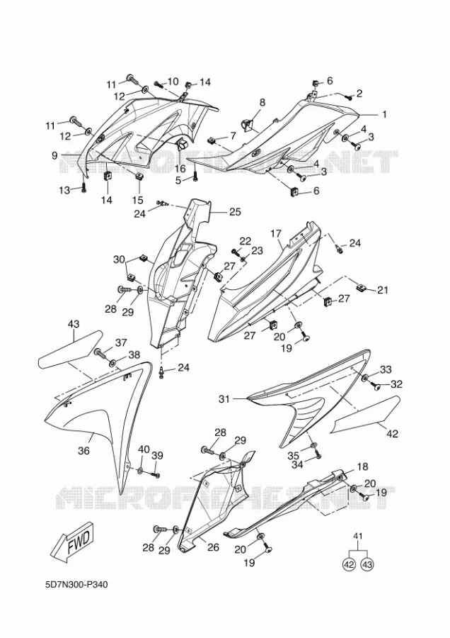 CARENAGES 1  Yamaha MOTO 125 2016 R125  YZF-R125