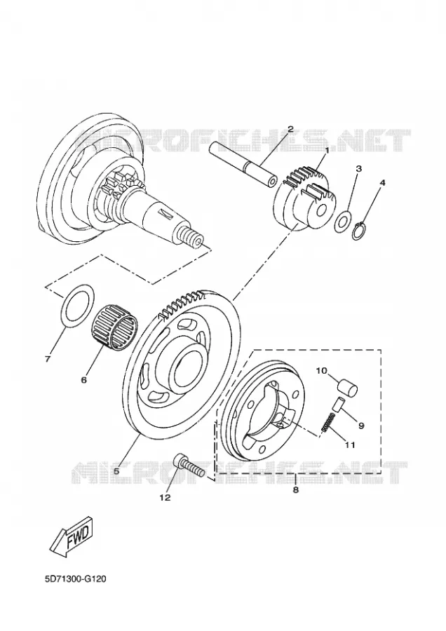 EMBRAYAGE DE DEMARREUR Yamaha MOTO 125 2016 R125  YZF-R125