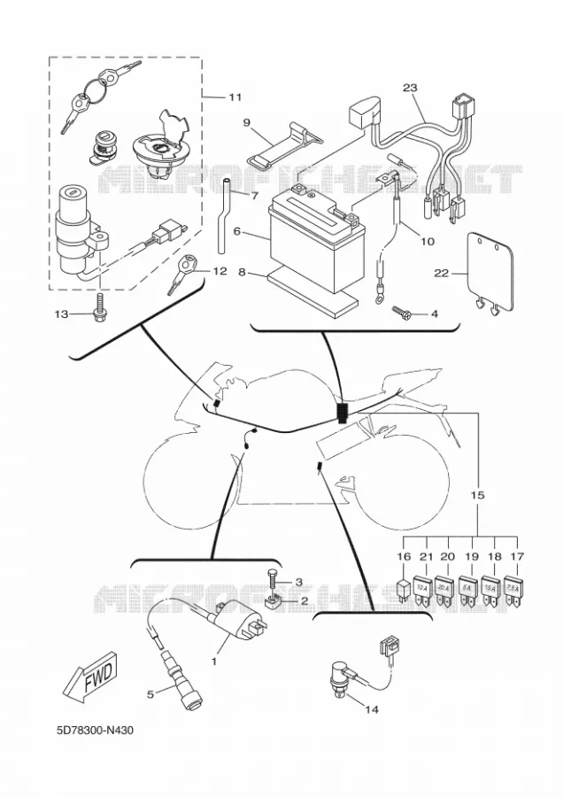 PARTIE ELECTRIQUE 1 Yamaha MOTO 125 2016 R125  YZF-R125