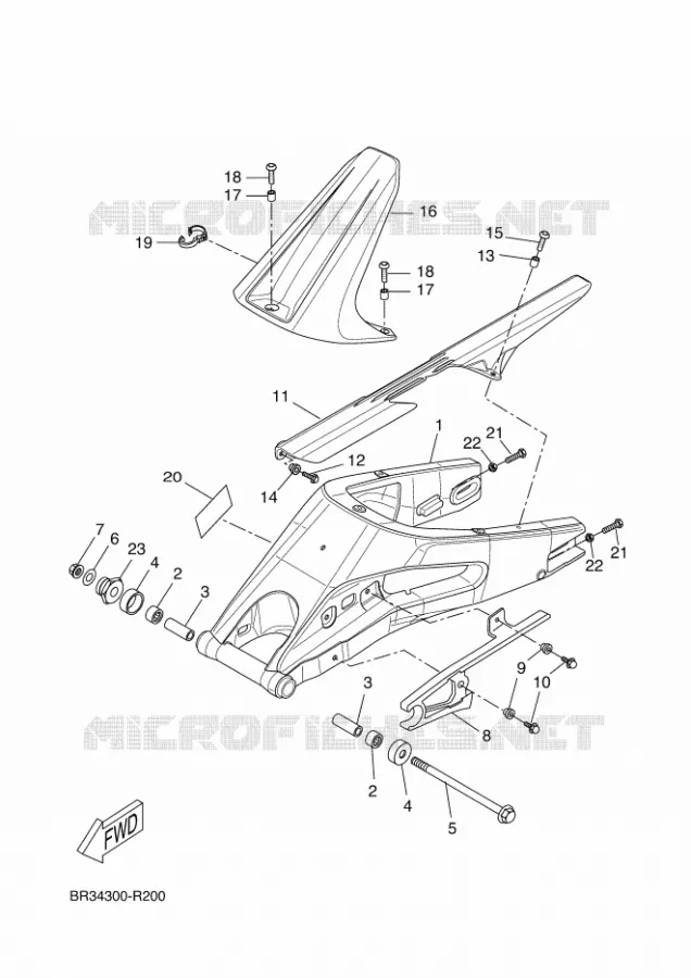 BRAS ARRIERE Yamaha MOTO 125 2016 R125  YZF-R125A
