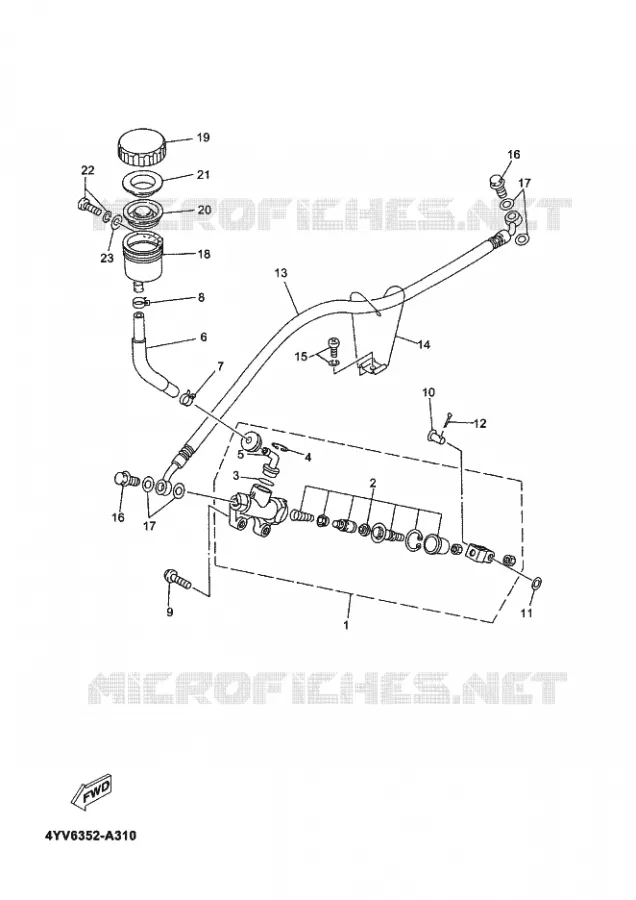 MAITRE CYLINDRE DE FREIN ARRIERE Yamaha MOTO 50 2002 TZR  TZR50